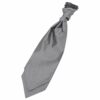 Steel Grey Plain Shantung Pre-Tied Wedding Cravat