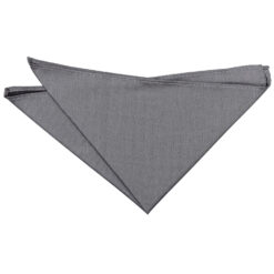 Steel Grey Plain Shantung Pocket Square