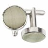 Taupe Plain Shantung Cufflinks