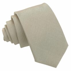 Taupe Plain Shantung Slim Tie Taupe Plain Shantung Slim Tie