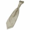 Taupe Plain Shantung Pre-Tied Wedding Cravat