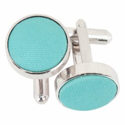 Turquoise Green Plain Shantung Cufflinks Turquoise Green Plain Shantung Cufflinks