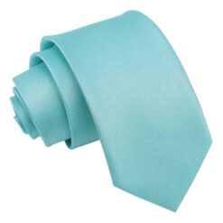 Turquoise Green Plain Shantung Slim Tie Turquoise Green Plain Shantung Slim Tie