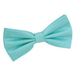 Turquoise Green Plain Shantung Pre-Tied Bow Tie Turquoise Green Plain Shantung Pre-Tied Bow Tie