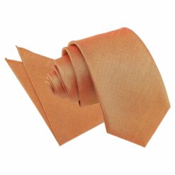 Turmeric Yellow Plain Shantung Slim Tie and Pocket Square Set