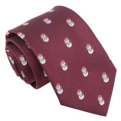 Burgundy Snowman Tie Burgundy Snowman Tie