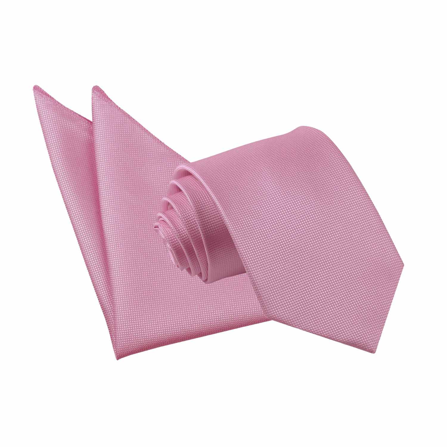 Men's Solid Check Light Pink Tie 2 pc. Set