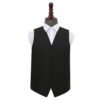 Black Solid Check Wedding Waistcoat