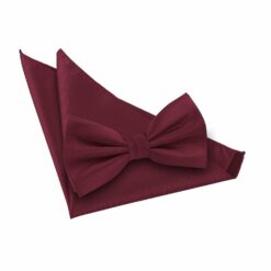 Burgundy Solid Check Bow Tie and Pocket Square Set Burgundy Solid Check Bow Tie and Pocket Square Set