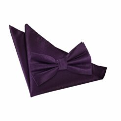Cadbury Purple Solid Check Bow Tie and Pocket Square Set Cadbury Purple Solid Check Bow Tie and Pocket Square Set