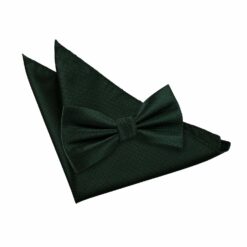 Dark Green Solid Check Bow Tie and Pocket Square Set Dark Green Solid Check Bow Tie and Pocket Square Set