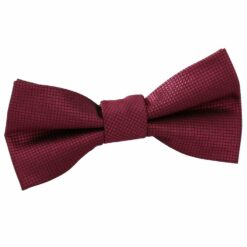 Burgundy Solid Check Pre-Tied Bow Tie for Boys Burgundy Solid Check Pre-Tied Bow Tie for Boys