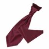 Burgundy Solid Check Wedding Cravat and Pocket Square Set