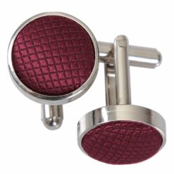 Burgundy Solid Check Cufflinks Burgundy Solid Check Cufflinks