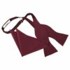 Burgundy Solid Check Self-Tie Bow Tie and Pocket Square Set