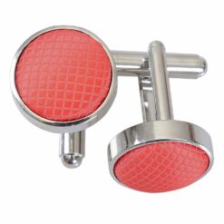 Coral Solid Check Cufflinks Coral Solid Check Cufflinks
