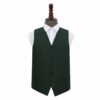 Dark Green Solid Check Wedding Waistcoat