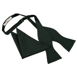 Dark Green Solid Check Self-Tie Bow Tie and Pocket Square Set Dark Green Solid Check Self-Tie Bow Tie and Pocket Square Set