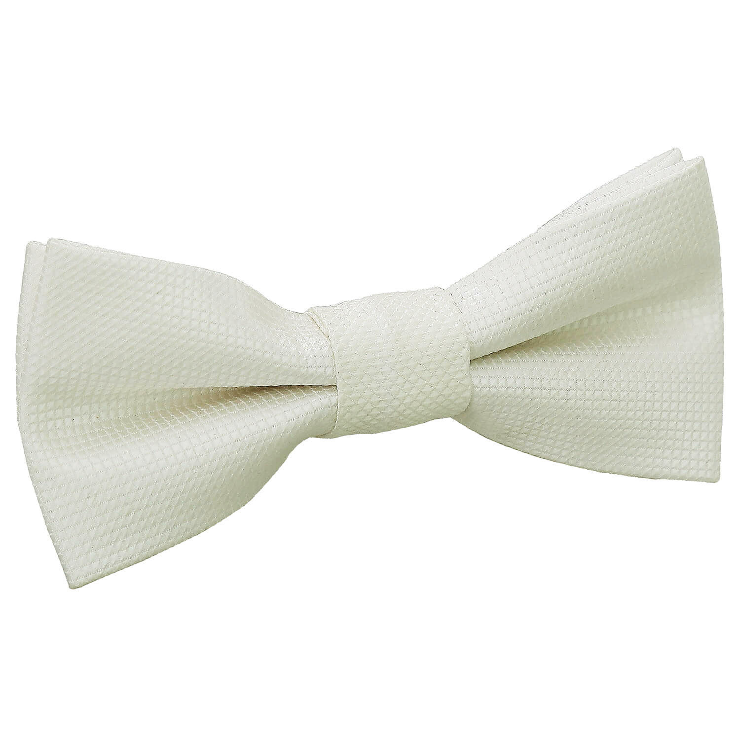 Ivory Solid Check Clip On Tie