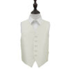 Ivory Solid Check Wedding Waistcoat for Boys