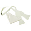 Ivory Solid Check Self-Tie Bow Tie and Pocket Square Set
