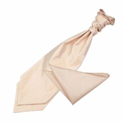Champagne Solid Check Wedding Cravat and Pocket Square Set Champagne Solid Check Wedding Cravat and Pocket Square Set