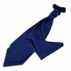 Royal Blue Solid Check Wedding Cravat and Pocket Square Set