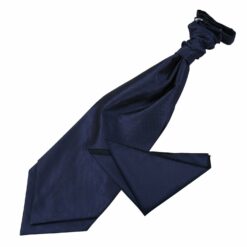Navy Blue Solid Check Wedding Cravat and Pocket Square Set Navy Blue Solid Check Wedding Cravat and Pocket Square Set