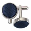 Navy Blue Solid Check Cufflinks