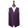 Cadbury Purple Solid Check Wedding Waistcoat