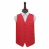 Red Solid Check Wedding Waistcoat