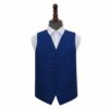 Royal Blue Solid Check Wedding Waistcoat