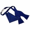 Royal Blue Solid Check Self-Tie Bow Tie and Pocket Square Set