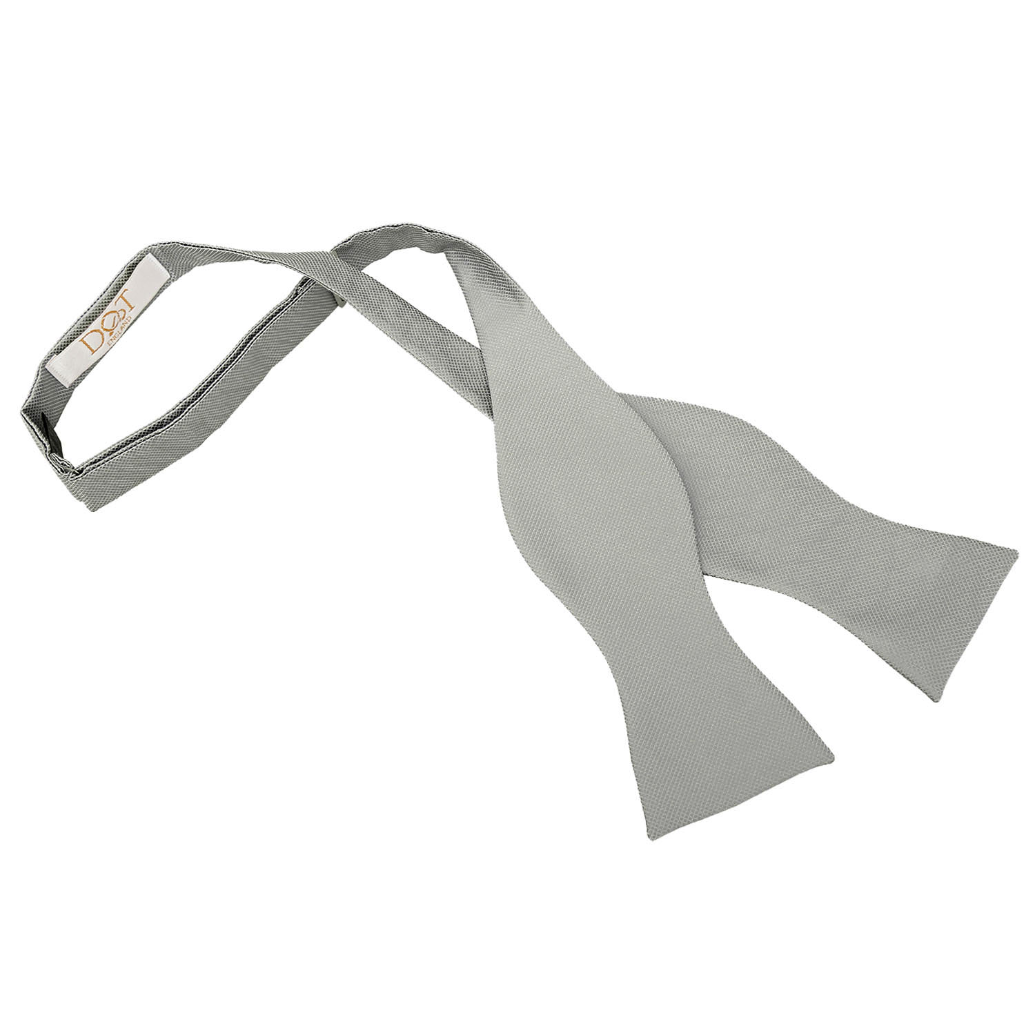 Silver Solid Check Clip On Tie