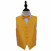 Sunflower Gold Solid Check Wedding Waistcoat and Bow Tie Set for Boys