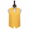 Sunflower Gold Solid Check Wedding Waistcoat and Bow Tie Set