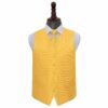 Sunflower Gold Solid Check Wedding Waistcoat And Tie 4pc Set