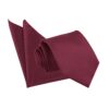 Burgundy Solid Check Tie and Pocket Square Set