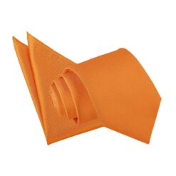 Celosia Orange Solid Check Tie and Pocket Square Set Celosia Orange Solid Check Tie and Pocket Square Set