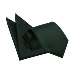 Dark Green Solid Check Tie and Pocket Square Set Dark Green Solid Check Tie and Pocket Square Set