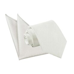 White Solid Check Tie and Pocket Square Set White Solid Check Tie and Pocket Square Set