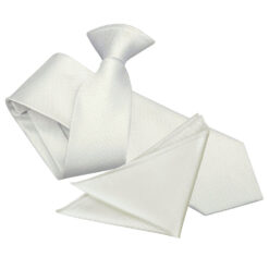 White Solid Check Clip On Slim Tie and Pocket Square Set White Solid Check Clip On Slim Tie and Pocket Square Set