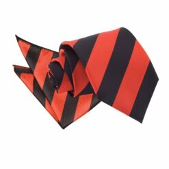 Red and Black Striped Tie and Pocket Square Set Red and Black Striped Tie and Pocket Square Set
