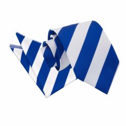 Royal Blue and White Striped Tie and Pocket Square Set Royal Blue and White Striped Tie and Pocket Square Set
