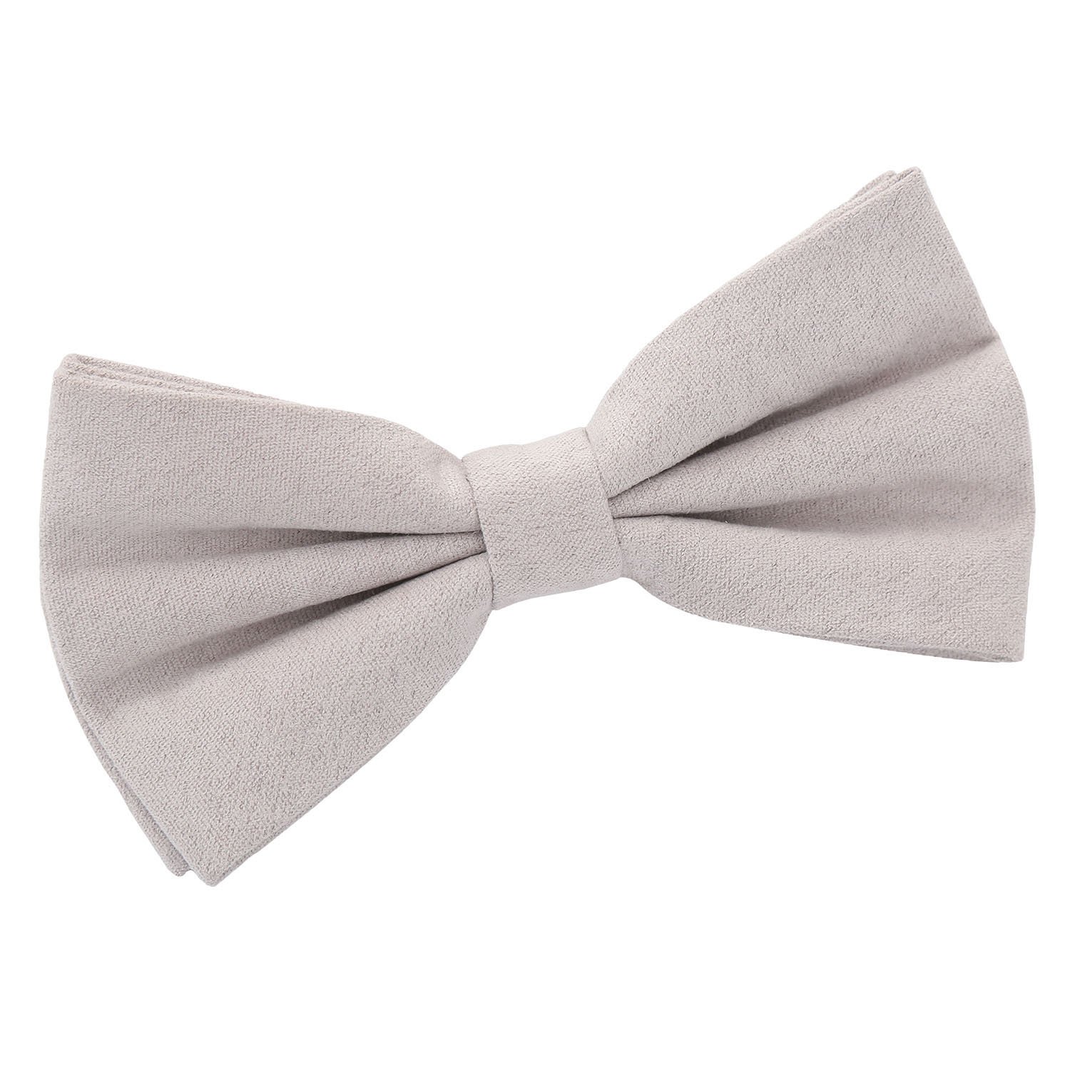 Men's Suede Dove Grey Bow Tie