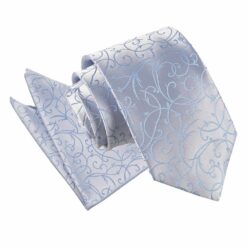 Baby Blue Swirl Tie and Pocket Square Set Baby Blue Swirl Tie and Pocket Square Set