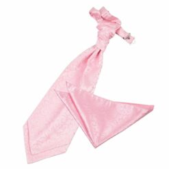 Baby Pink Swirl Wedding Cravat and Pocket Square Set Baby Pink Swirl Wedding Cravat and Pocket Square Set