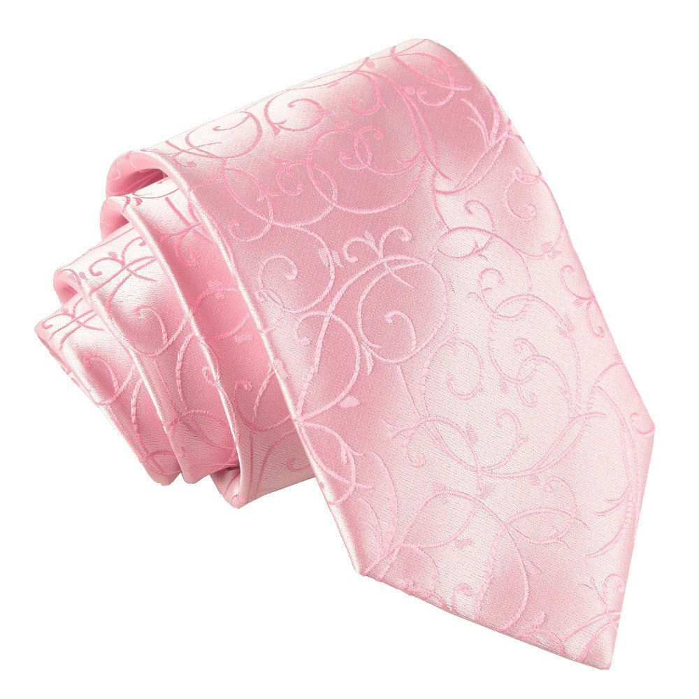 Men's Swirl Baby Pink Tie