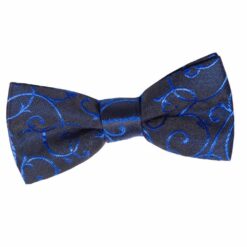 Black and Blue Swirl Pre-Tied Bow Tie for Boys Black and Blue Swirl Pre-Tied Bow Tie for Boys