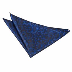 Black and Blue Swirl Pocket Square
